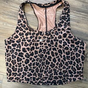 Nike Dri-FIT Racerback crop top size Med slim fit leopard